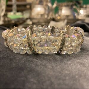Aurora Borealis Crystal Stretch Bracelet | Bridal Sparkle
